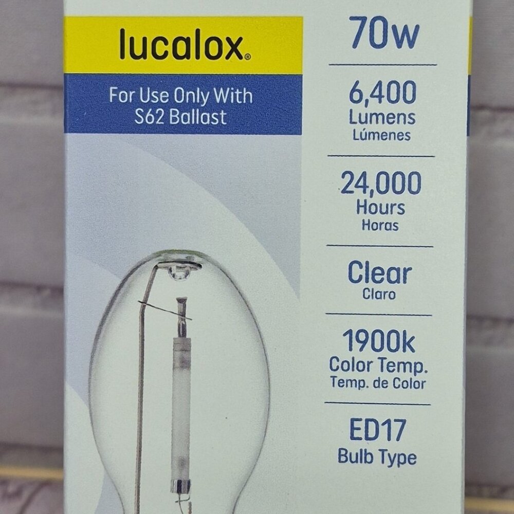 (2pk) GE Lucalox High Pressure Sodium Light Bulb 70W Medium Base E26 - Picture 8 of 9